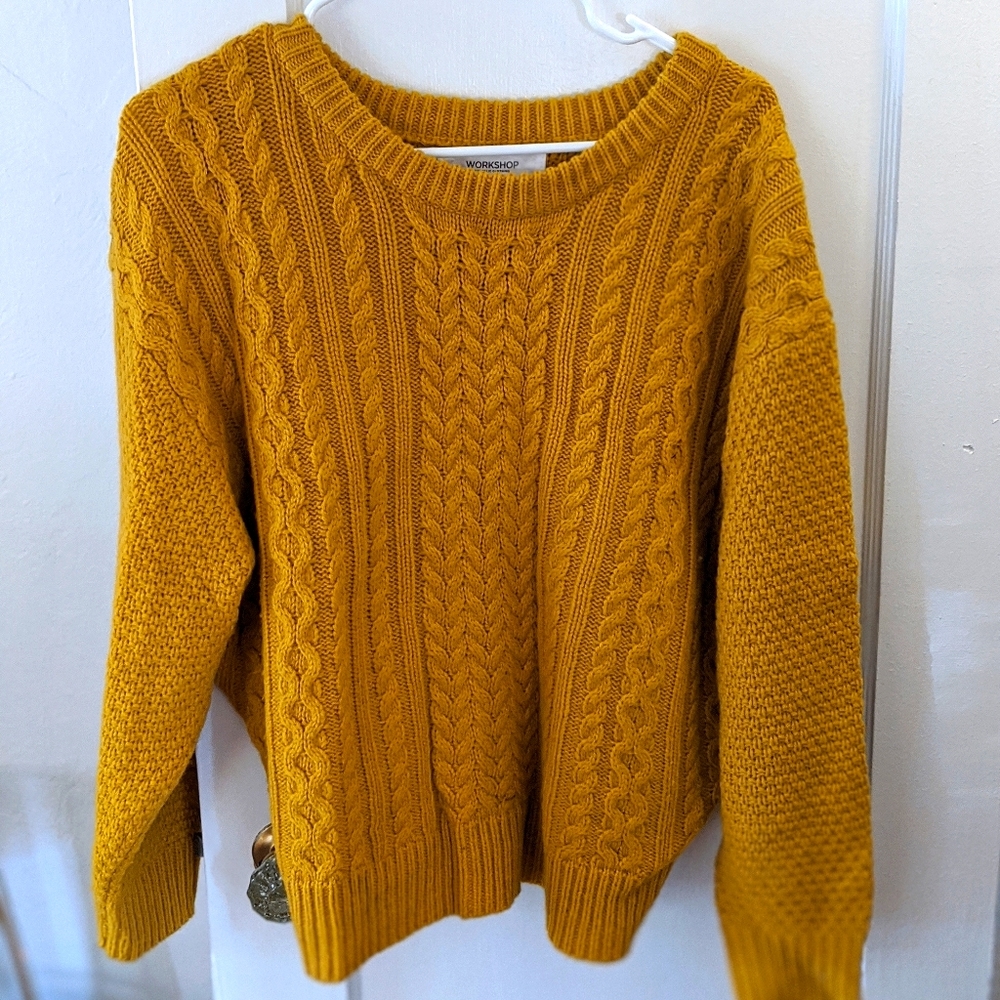 mustard fisherman sweater
